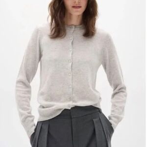 Lord and Taylor soft grey cashmere cardigan size L